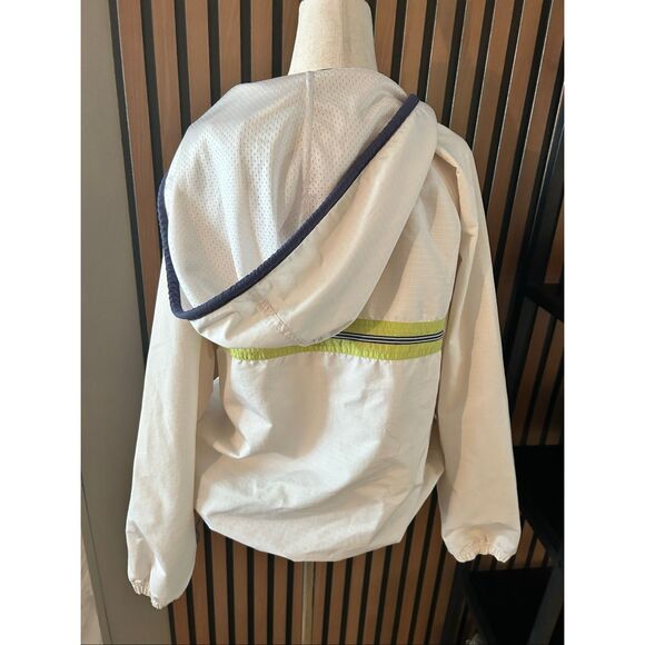 Nike vintage 1/4 zip hooded windbreaker style jacket m white striped Y2K - Picture 4 of 7